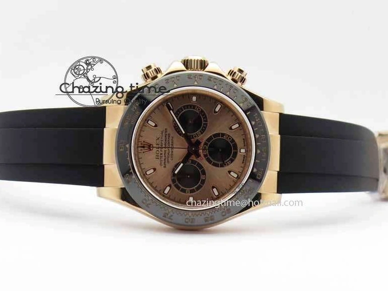 0417 RelaxedFit Daytona 116515 Noob 1:1 Best Edition Rose Gold Dial On Black Rubber Strap A7750(Free Extra Strap) 3740